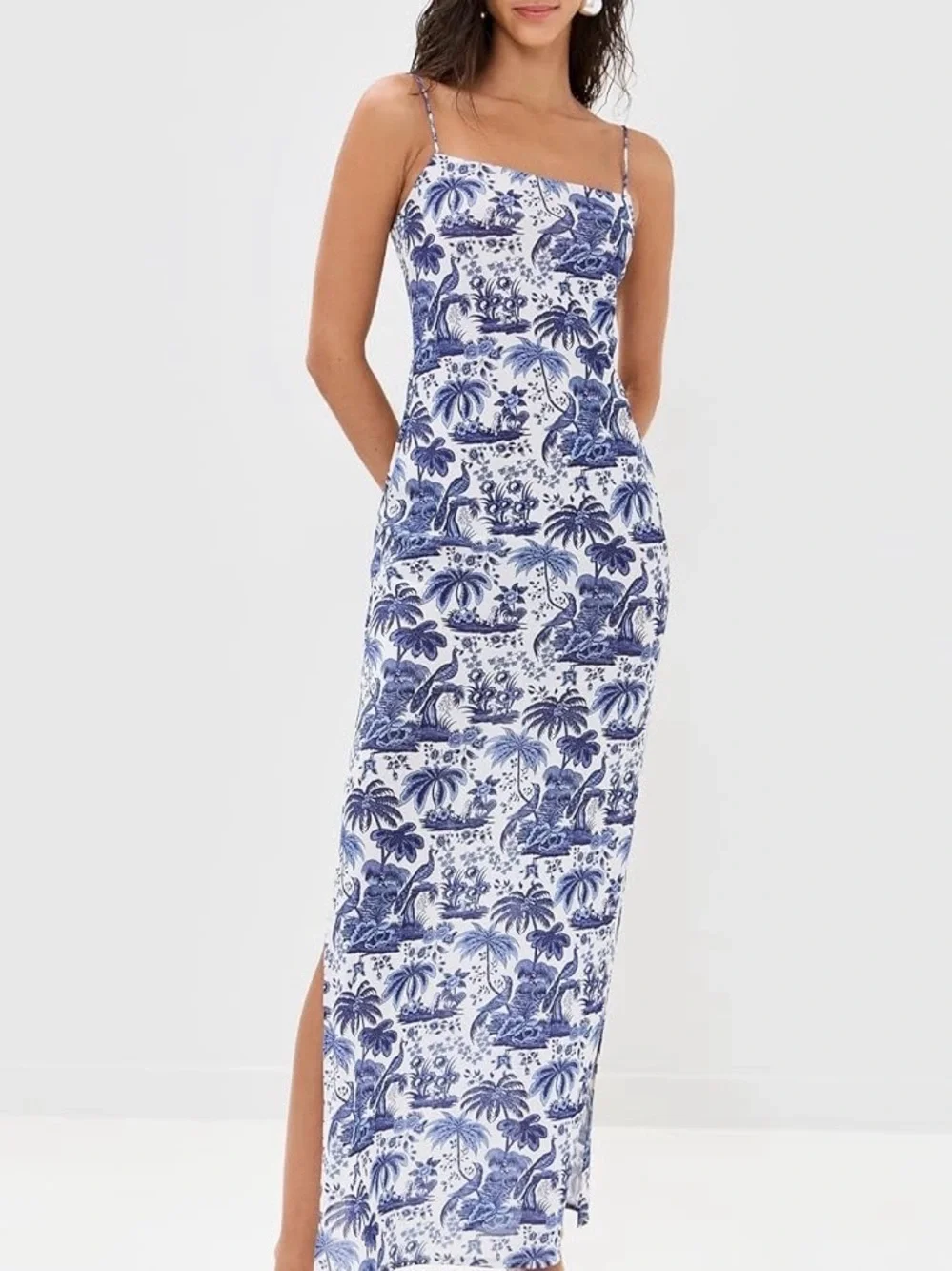 staud blue white dress Staud - White and Navy Rig Dress